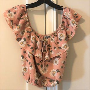 Mumu pink peasant top